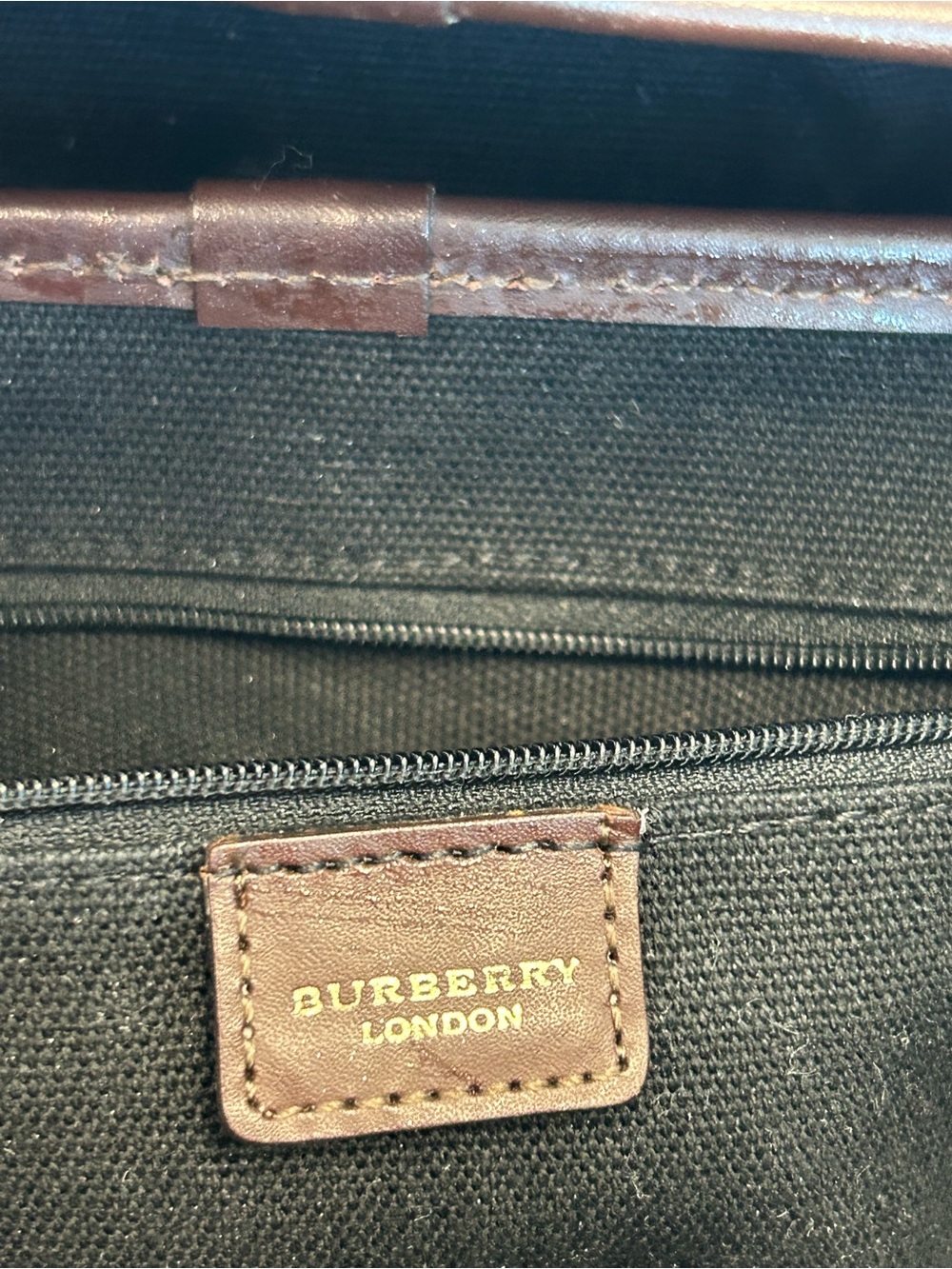 Burberry Haymarket Check Coated Canvas shoulder bag brown leather trim - Picture 16 of 17